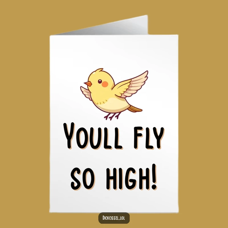 Free Printable Congrats Card: Hovering Bird, Funny Downloadable