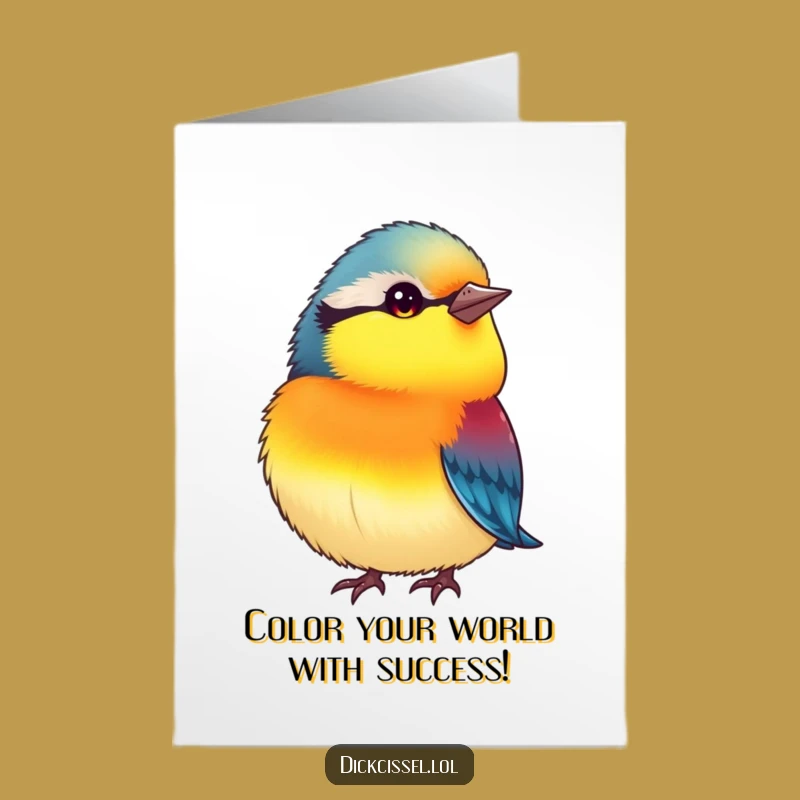 Free Printable Congrats Card: Inquisitive Bird Success, Funny Downloadable Gift for Friends