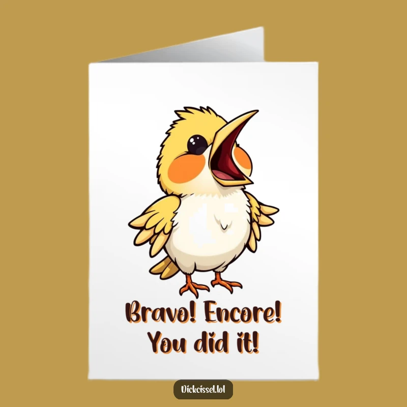 Free Printable Congrats Card: Opera Singer Bird for a Funny, Grand Downloadable Gift