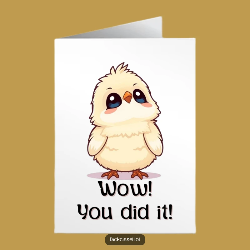 Free Printable Congrats Card: Wide-Eyed Bird for a Funny, Amazed Downloadable Gift