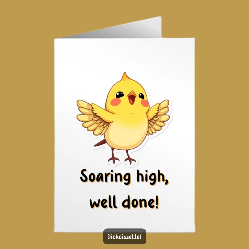 Free Printable Dickcissel Congrats Card: Joyful Bird Wings Spread for Winning Moments