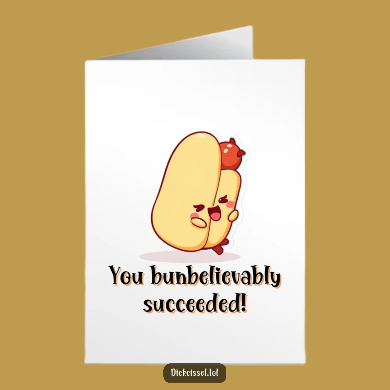 Free Printable Funny Hot Dog Congrats Card - Oops BUN-believable Achievement Downloadable