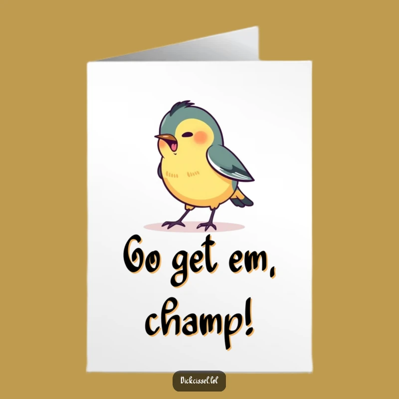 Free Printable Congrats Card: Pecking Bird, Funny Achievement Gift