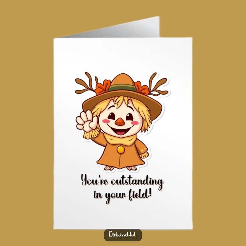 Free Printable Scarecrow Congratulations Card - Waving Success Downloadable Gift