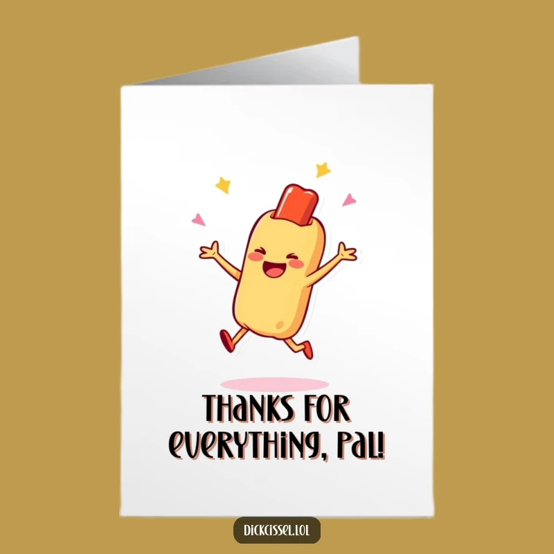 Free Printable Thank You Card Jumping Hot Dog, Downloadable Appreciation