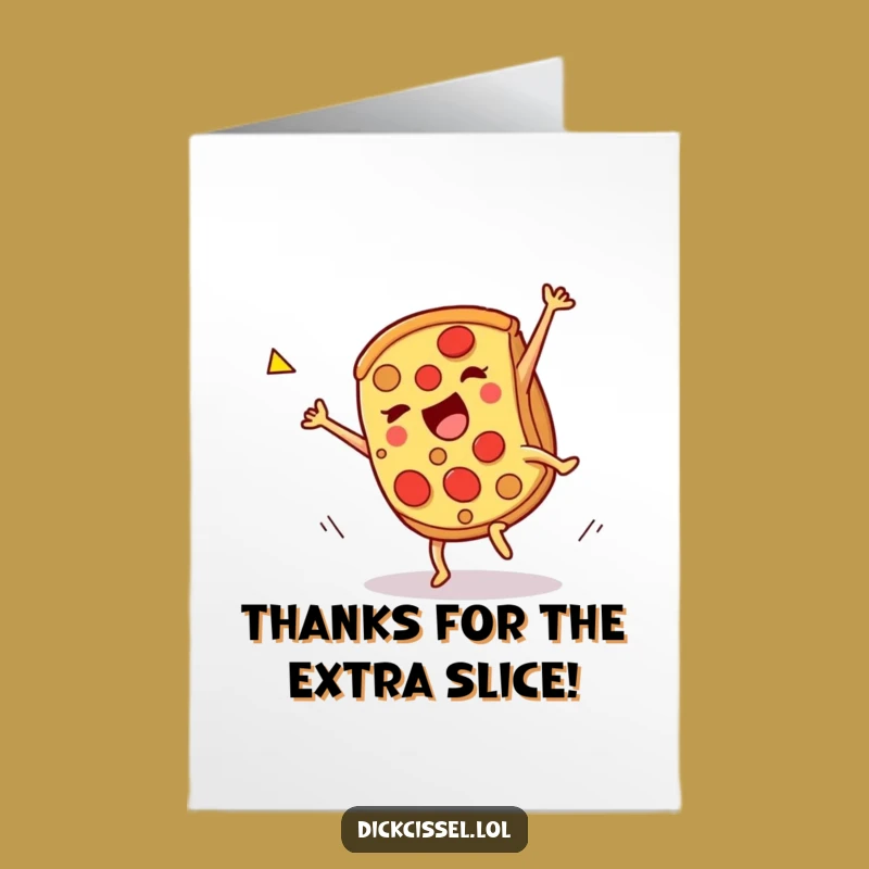 Free Printable Thank You Card: Pizza's Cartwheel Gratitude - Downloadable