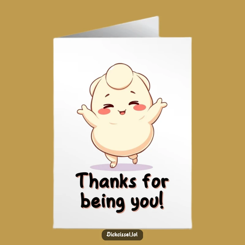 Free Printable Thank You Card Winking Dumpling, Downloadable Gratitude Gift