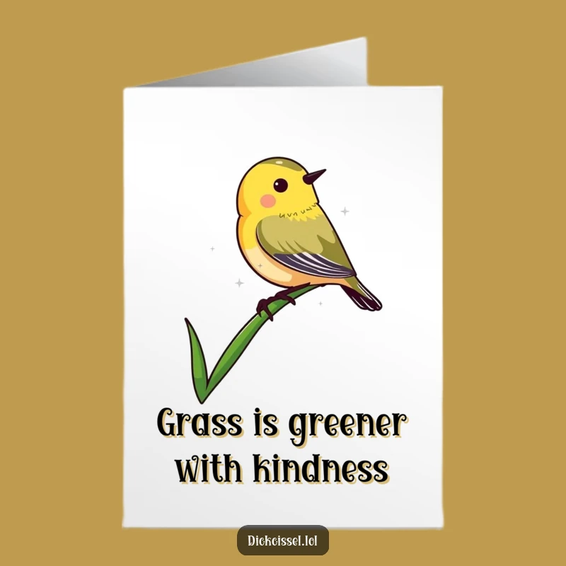 Free Printable Thank You Card: Dickcissel Grass, Funny Gratitude Gift