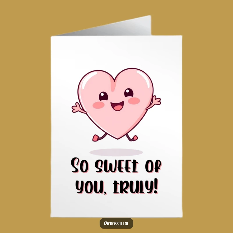 Free Printable Thank You Card: Candy Heart Bounce - Funny Downloadable Gift