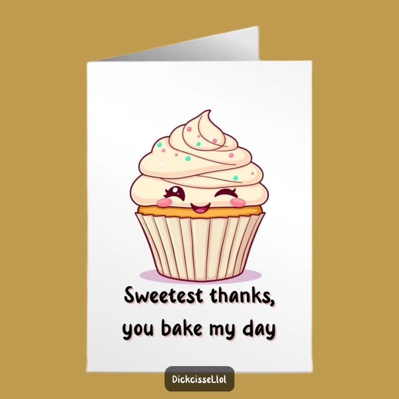 Free Printable Thank You Card: Winking Cupcake for Your Sweetest Thanks
