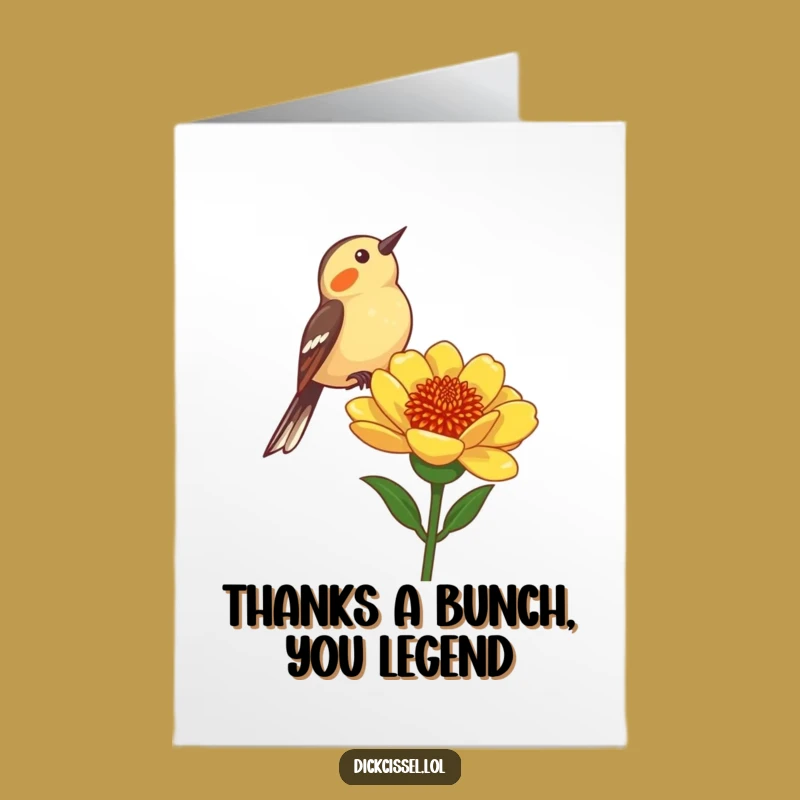 Free Printable Dickcissel Thank You Card: Funny Bird Chirps for Your Gratitude