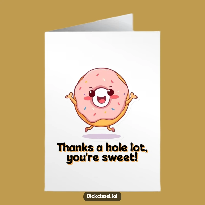 Free Printable Funny Doughnut Thank You Card: Jigging Donut Downloadable