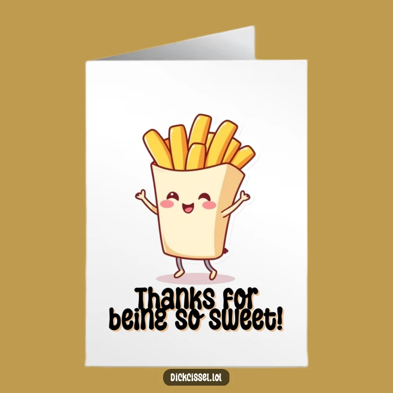 Free Printable Thank You Card Twirling Fry, Downloadable Gratitude Gift