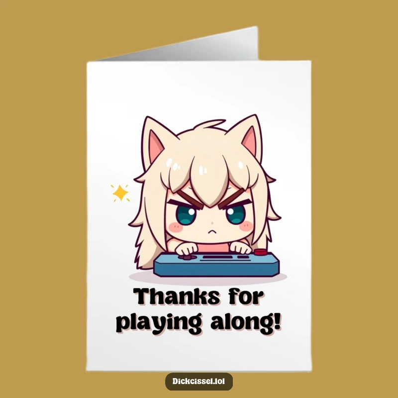 Free Printable Thank You Card: Grateful Gamer Character Focused, Funny Appreciation Gift
