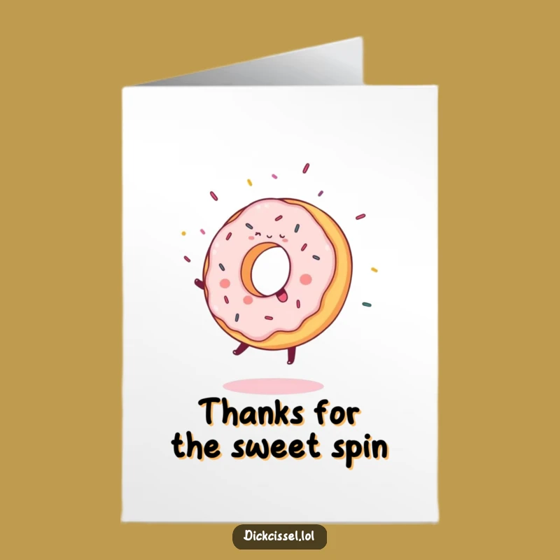 Free Printable Thank You Card: Donut Thanks with Cartwheels, Downloadable & Print at Home Gratitude