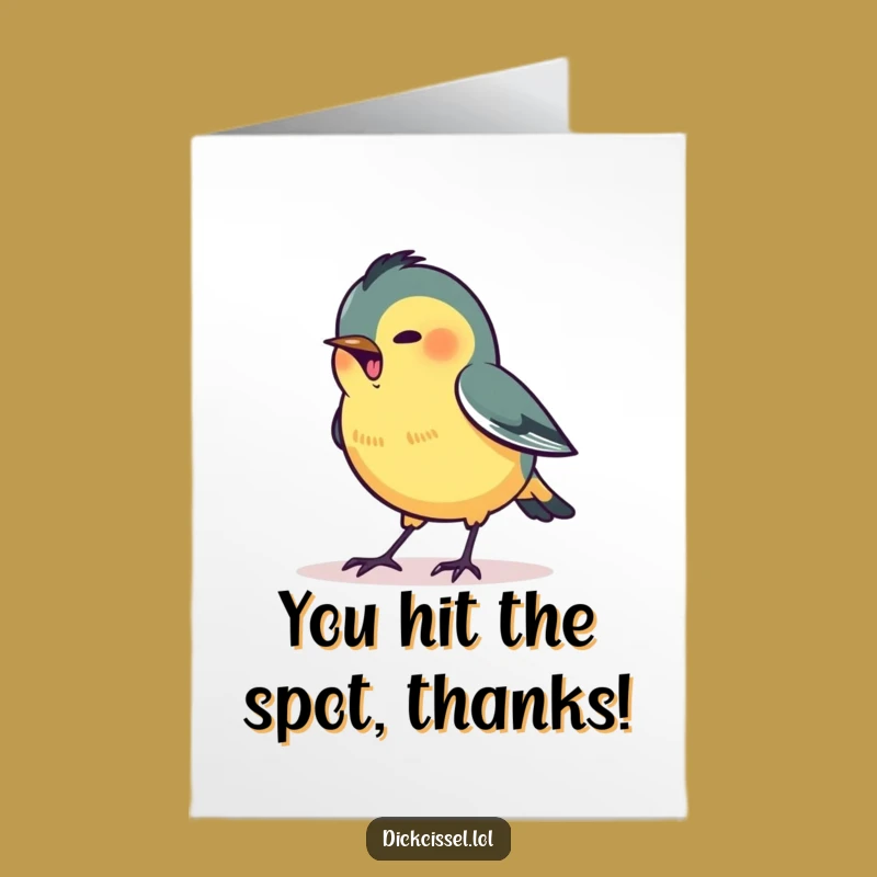 Free Printable Thank You Card: Pecking Bird, Funny Appreciation Gift