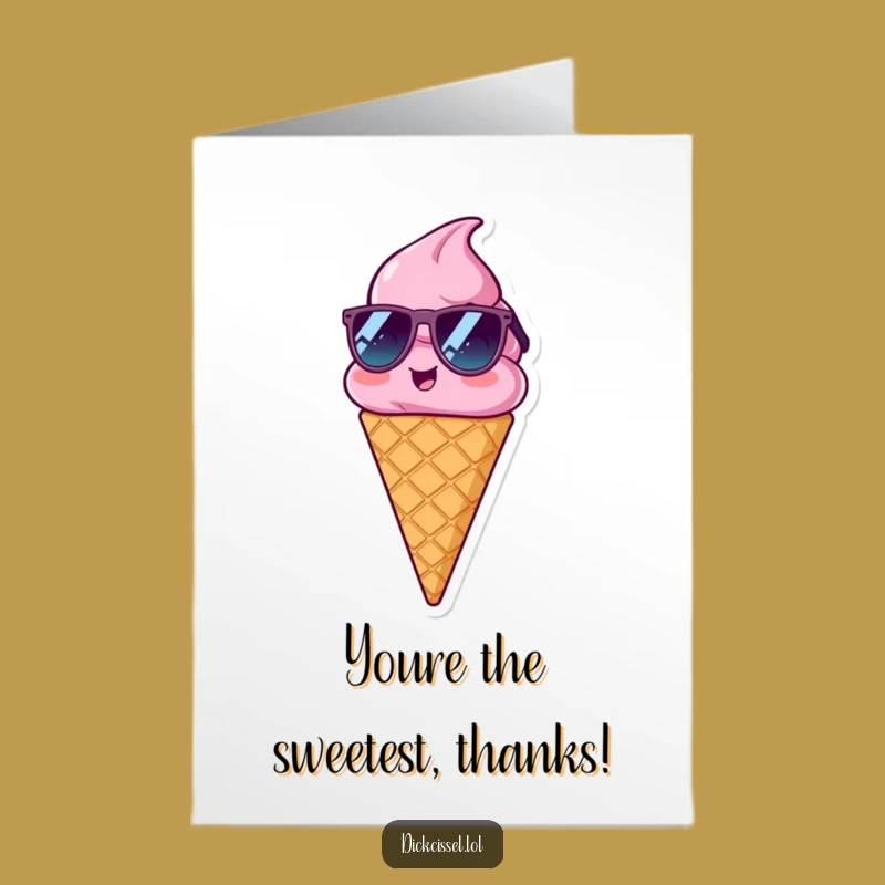 Free Printable Thank You Card: Cool Ice Cream Gratitude Funny Downloadable Gift