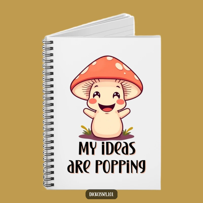 Funny Mushroom Grin Notebook - Woodland Journal Gift