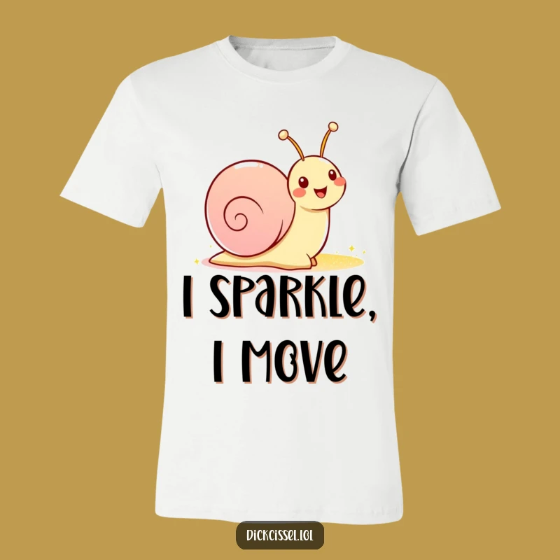 Funny Snail Sparkle Trail T-Shirt - Hilarious Wearable Art for Slow & Happy Souls