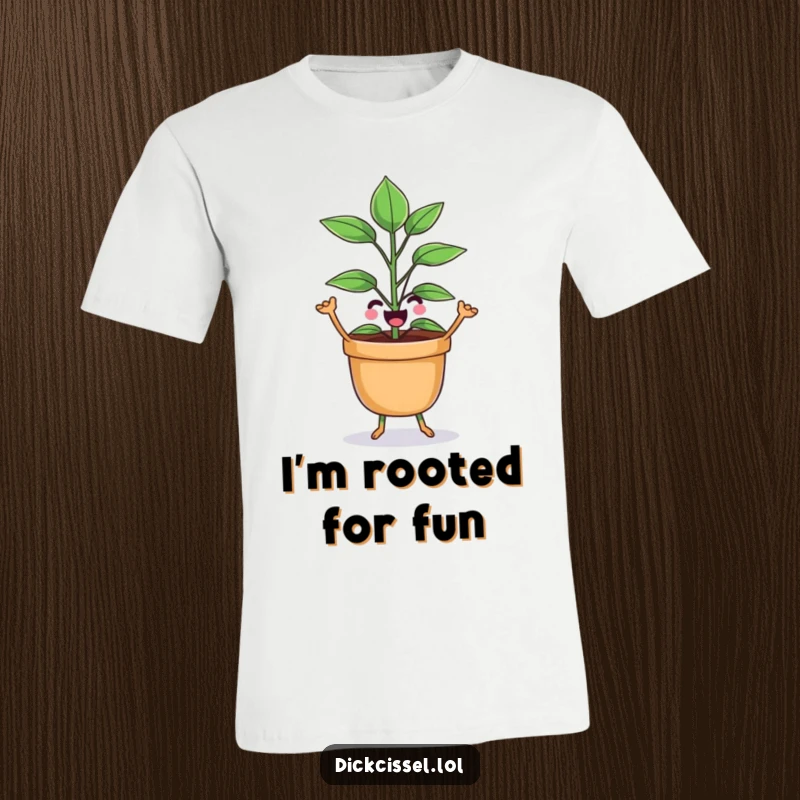 Funny cheerful potted plant doing a lively dance, radiating pure joy and a love for movement.