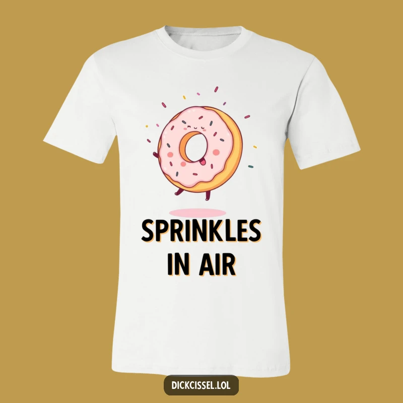 Funny Donut Cartwheel T-Shirt: Wear Your Joy with Flying Sprinkles