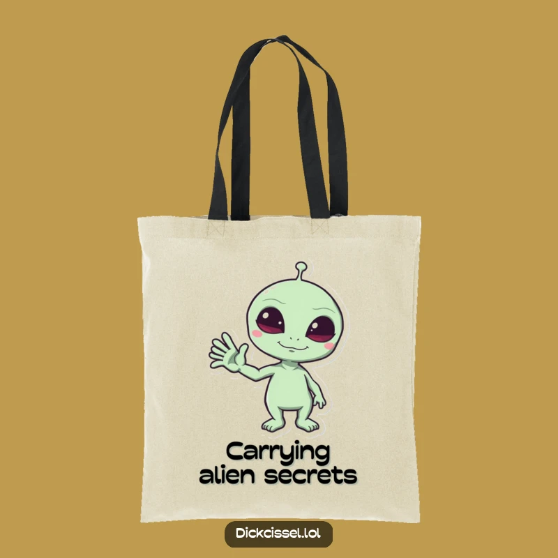 Funny Alien Wave Tote Bag - Mischievous Space Accessory, Perfect Funny Gift!