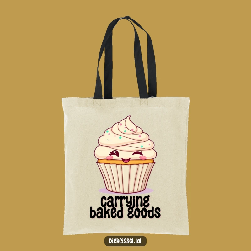 Funny Cupcake Wink Tote Bag: Carry Your Essentials with Sweet Playful Charm