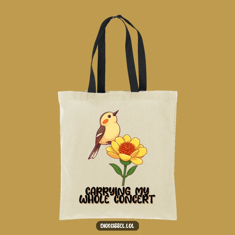Funny Dickcissel Bird Tote Bag: Carry Your Essentials with This Whimsical Bird Design