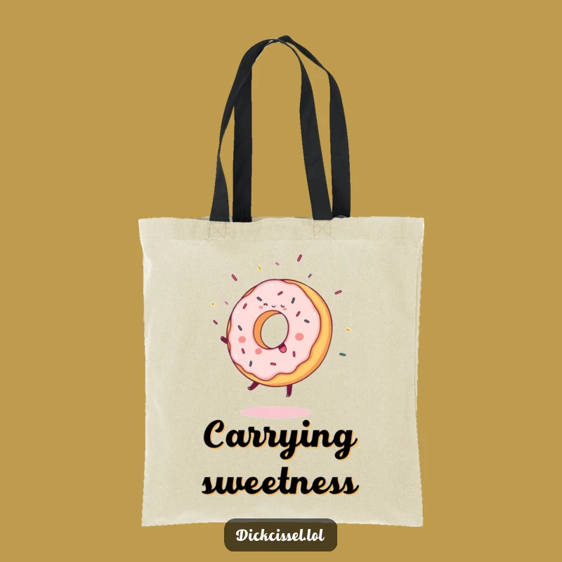 Funny Donut Cartwheel Tote Bag: Carry Sweetness and Fun with Flying Sprinkles