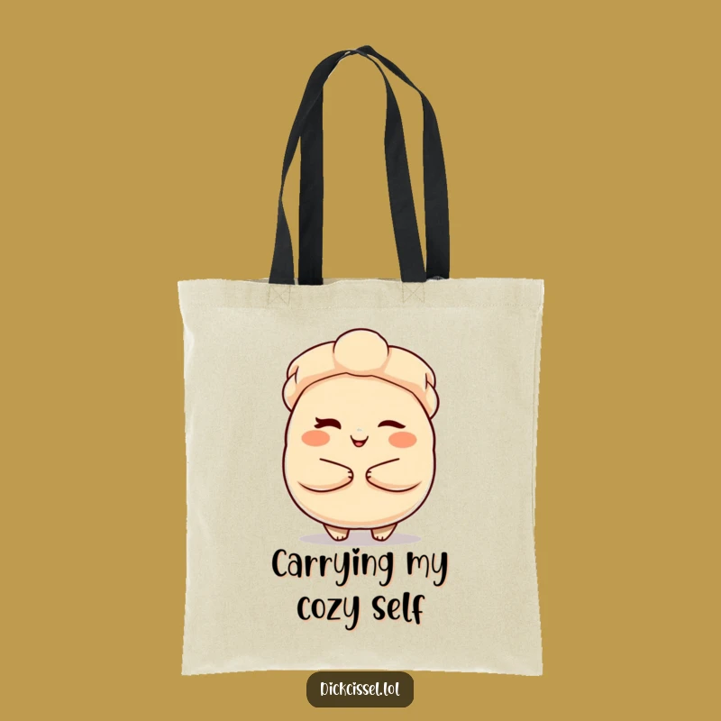 Funny Dumpling Hug Tote Bag: Winking Comfort Carryall, Great Funny Gift