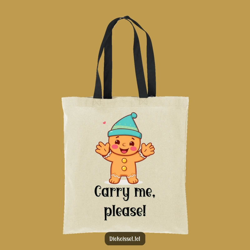 Funny Gingerbread Man Clap Tote Bag: Happy Holiday Carry-All