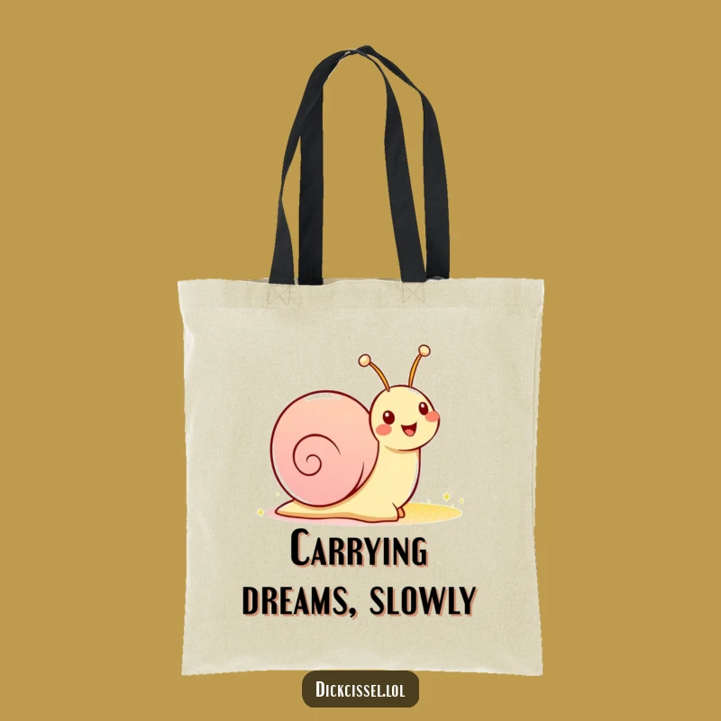 Funny Snail Sparkle Trail Tote Bag - Carry Your Essentials with Hilarious Charm