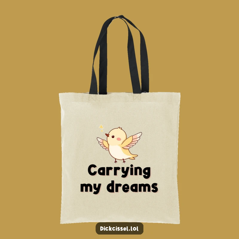 Funny Tiny Bird Flying Tote Bag - Stylish & Humorous Gift for Everyday Use