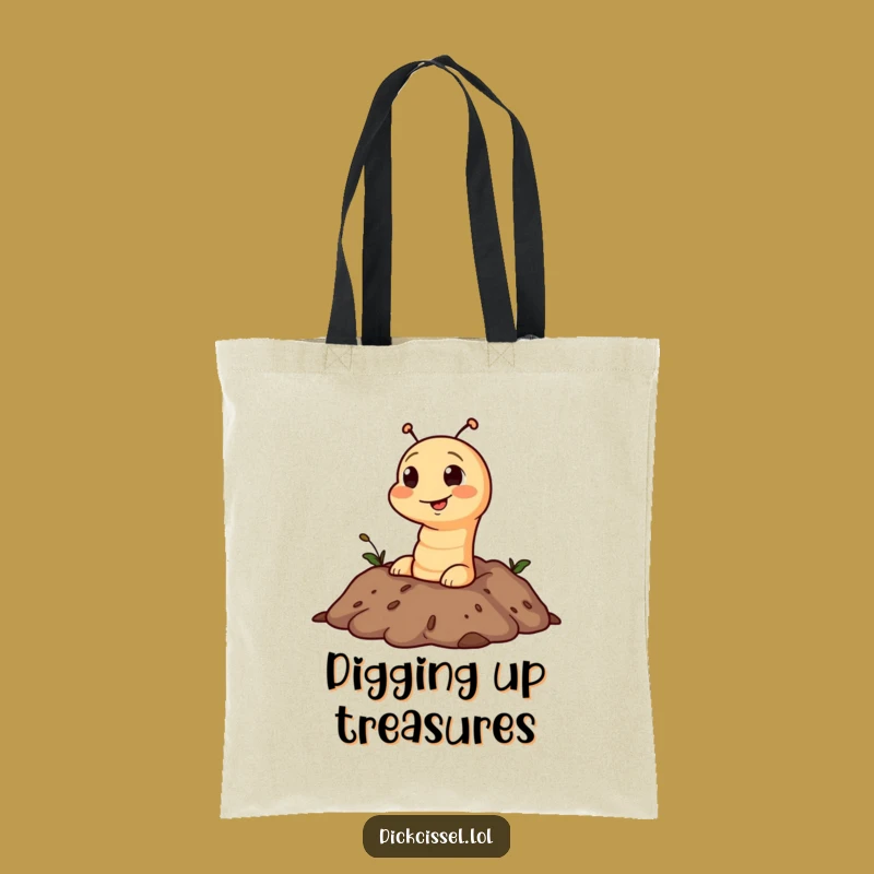 Funny Worm Soil Pop Tote Bag - Carry Your Finds with Hilarious Garden Flair