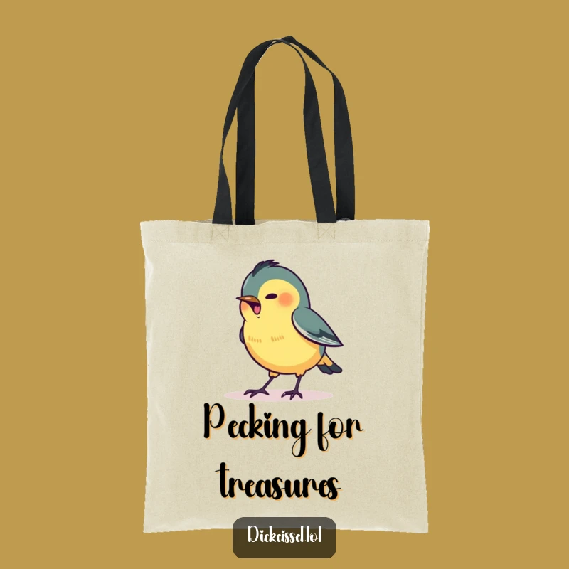 Funny Pecking Dickcissel Tote Bag: Focused Accessory, Practical Driven Funny Gift